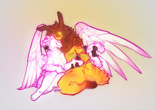 Commission for LordSaccharine — Fullbodies ship comm of my oc Carmen and LordSaccharine's oc Mylo