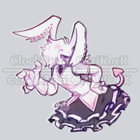 Commission for 150BranFlakes — Halfbody sketch comm of LordSaccharine stick oc, JINX